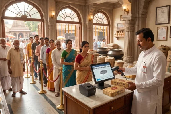 गया जी पेड़ा प्रसाद में मिलावट रोकने हेतु दुकान पर बारकोड स्कैनिंग व्यवस्था
