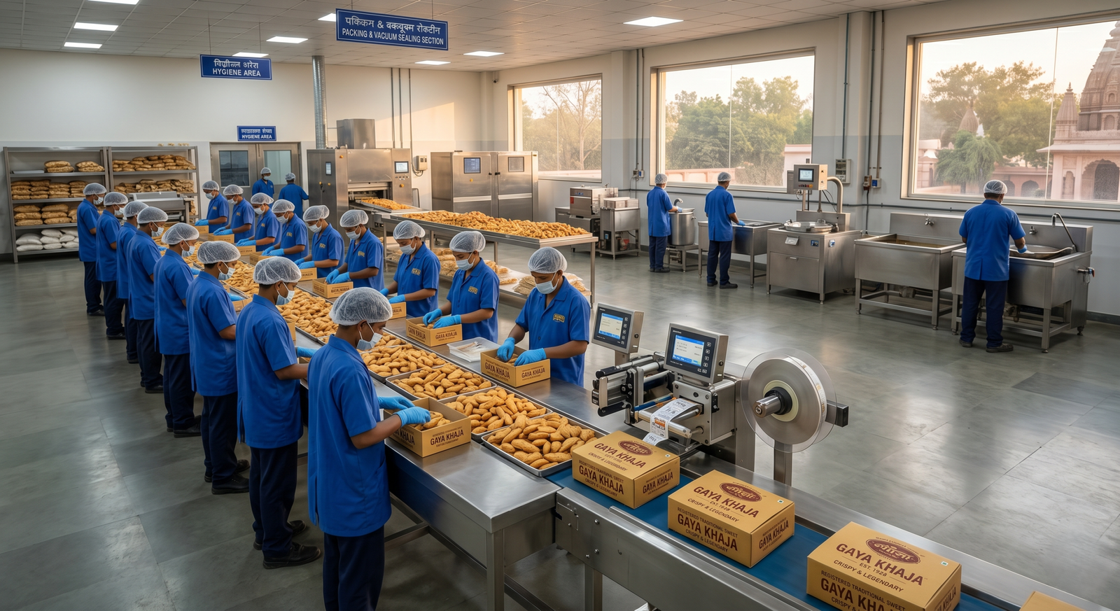 A20clean20professional20cinematic20wide20shot20of20traditional20sweet20makers20packing20crisp20golden20layers20of20gaya20khaja20in20airtight20eco20friendly20boxes20under20natural20lighting scaled