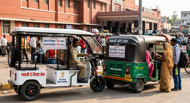 गयाजी ऑटो और ई-रिक्शा किराया चार्ट 2026: जानिए विष्णुपद से बोधगया का सही रेट और सावधानियाँ!