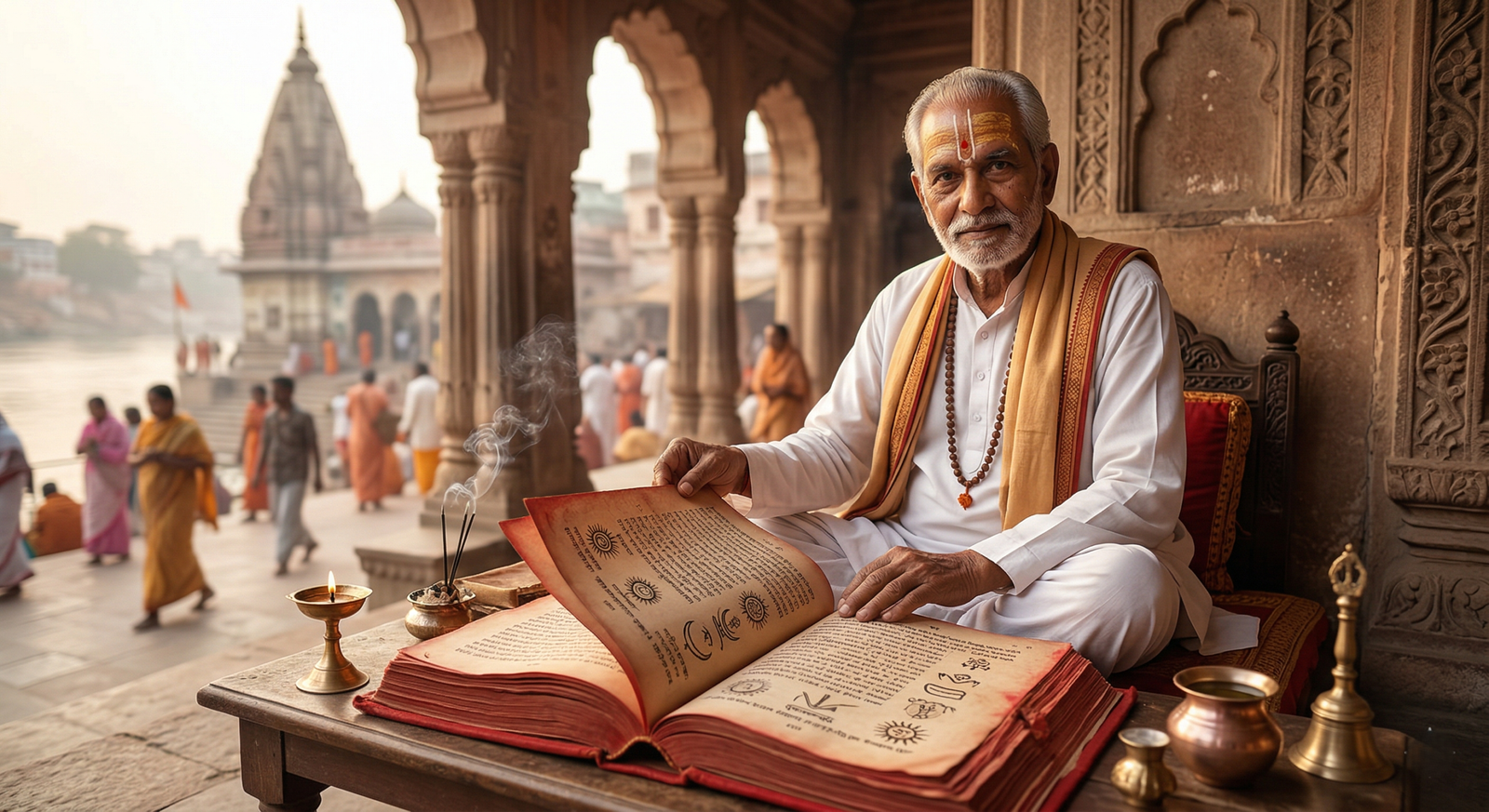 Gayapal20Panda20showing20ancient20Pothee20in20Gaya20Ji20for20Pind20Daan scaled