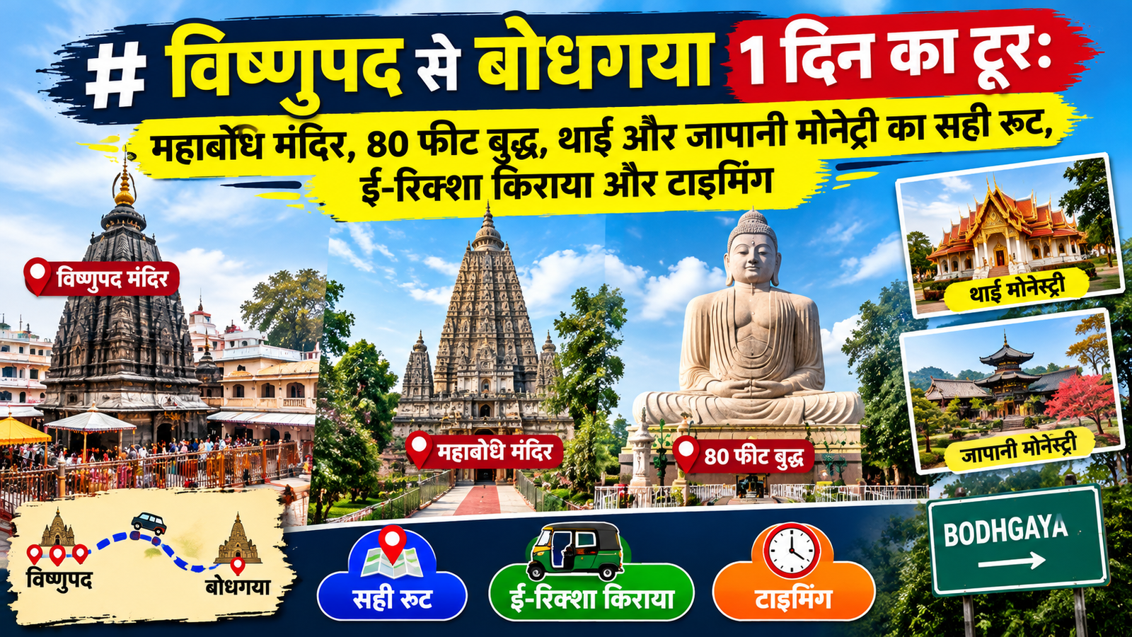 विष्णुपद से बोधगया 1 दिन का टूर महाबोधि मंदिर